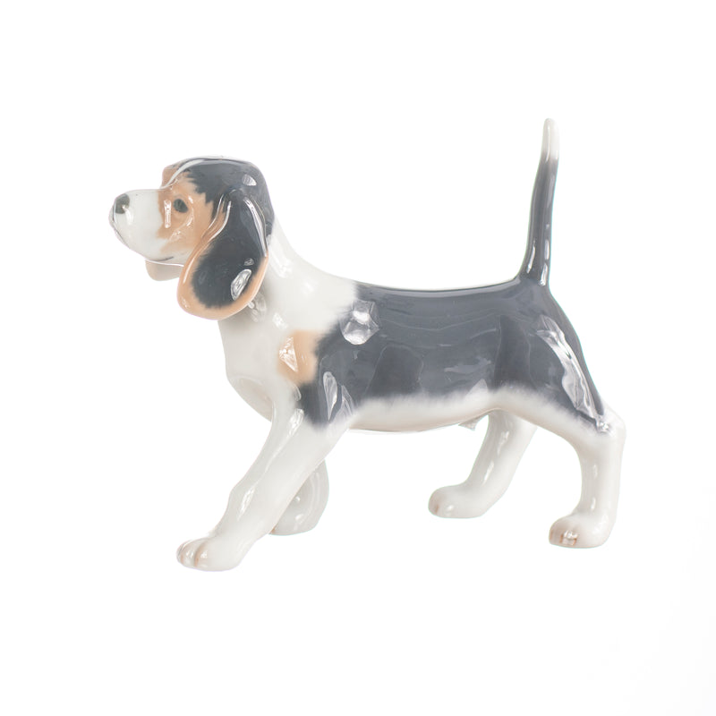 statuina cane in porcellana decorata a mano