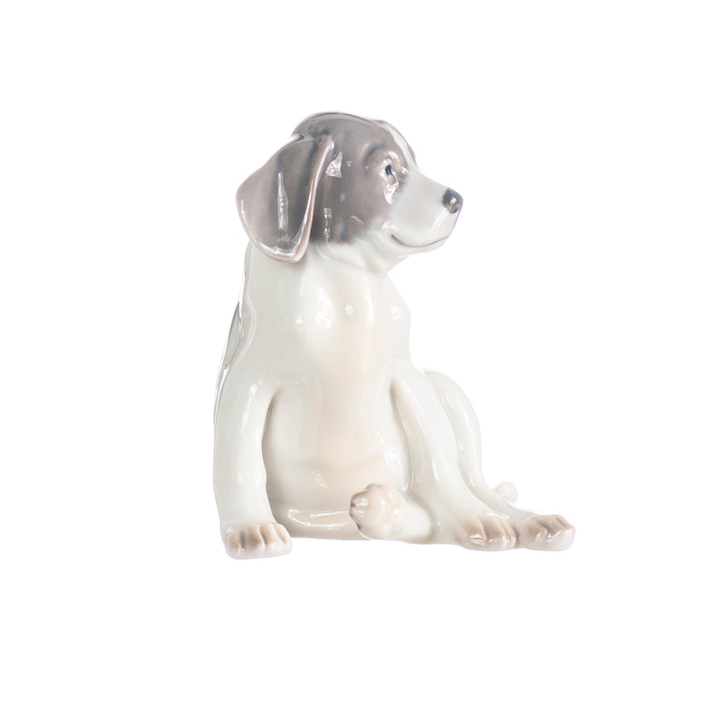 statuina cucciolo in porcellana decorata a mano