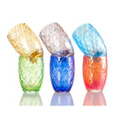 6 pieces set of colored blown glass glasses