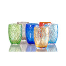 6 pieces set of colored blown glass glasses