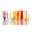set 6 pezzi bicchieri vetro soffiato colorato