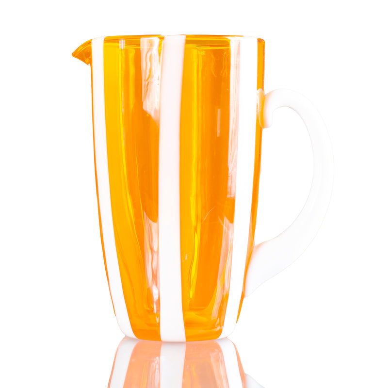 colored blown glass jug