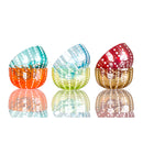 set 6 pezzi coppette in vetro soffiato colorato