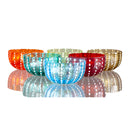 set 6 pezzi coppette in vetro soffiato colorato