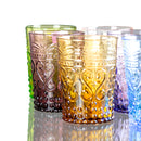 set 6 pezzi bicchieri vetro soffiato colorato