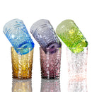 set 6 pezzi bicchieri vetro soffiato colorato