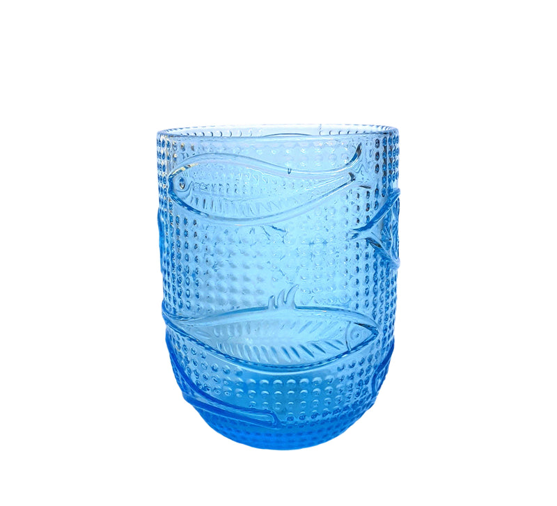 Set bicchieri in vetro azzurro