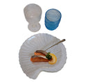 Set piatti conchiglia in vetro trasparente