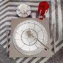 Servizio piatti in porcellana bianco nero