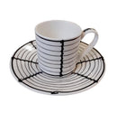 Tazzine da caffè in porcellana bianco nero